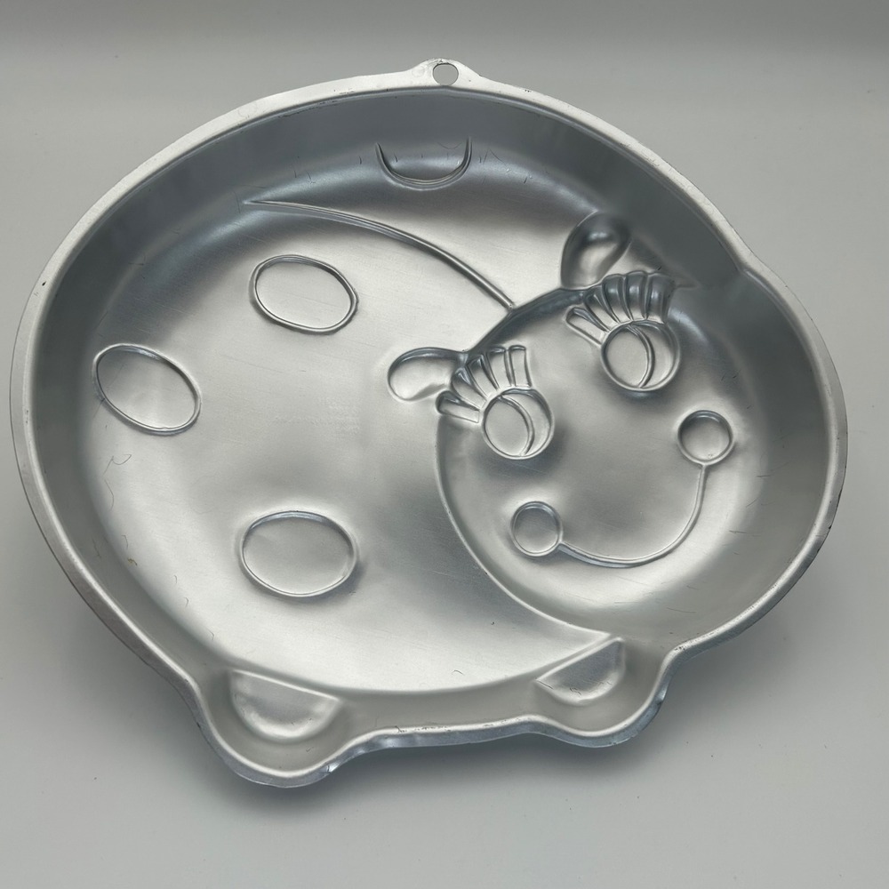 Wilton Ladybug Cake Pan Aluminum 2105-3316 Silver 2005 Vintage Birthday Baking